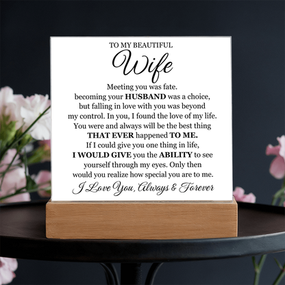 To My Beautiful Wife (Printed) – Acrylic Square